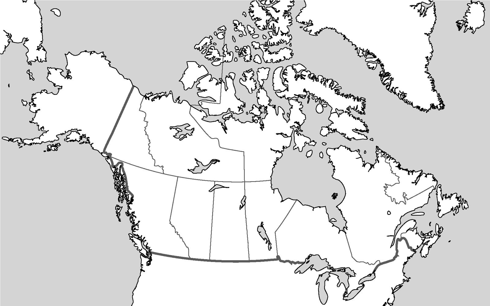 Canada carte vierge - Une carte muette du Canada (Amérique du Nord -  Amérique)