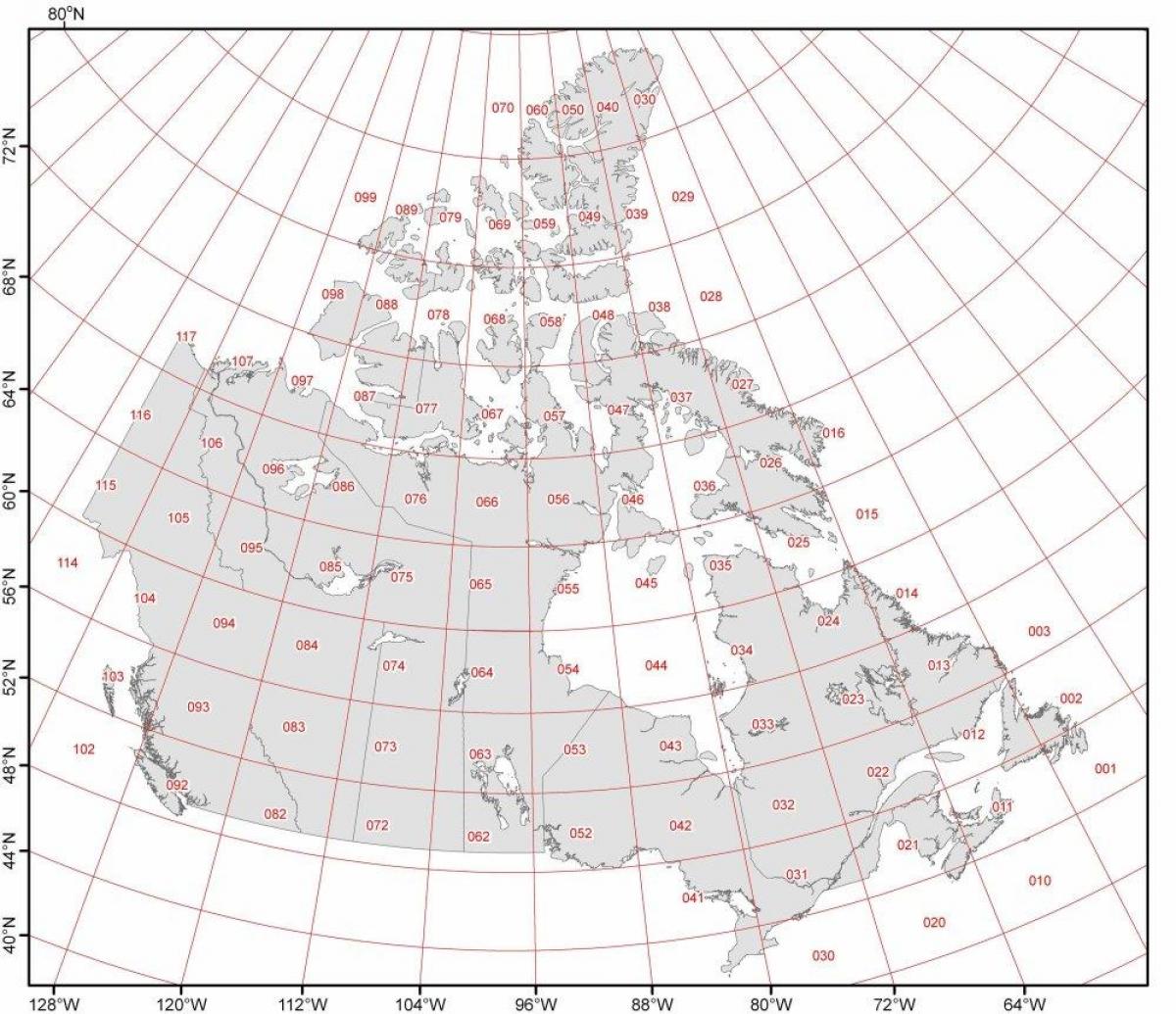 carte du Canada latitude