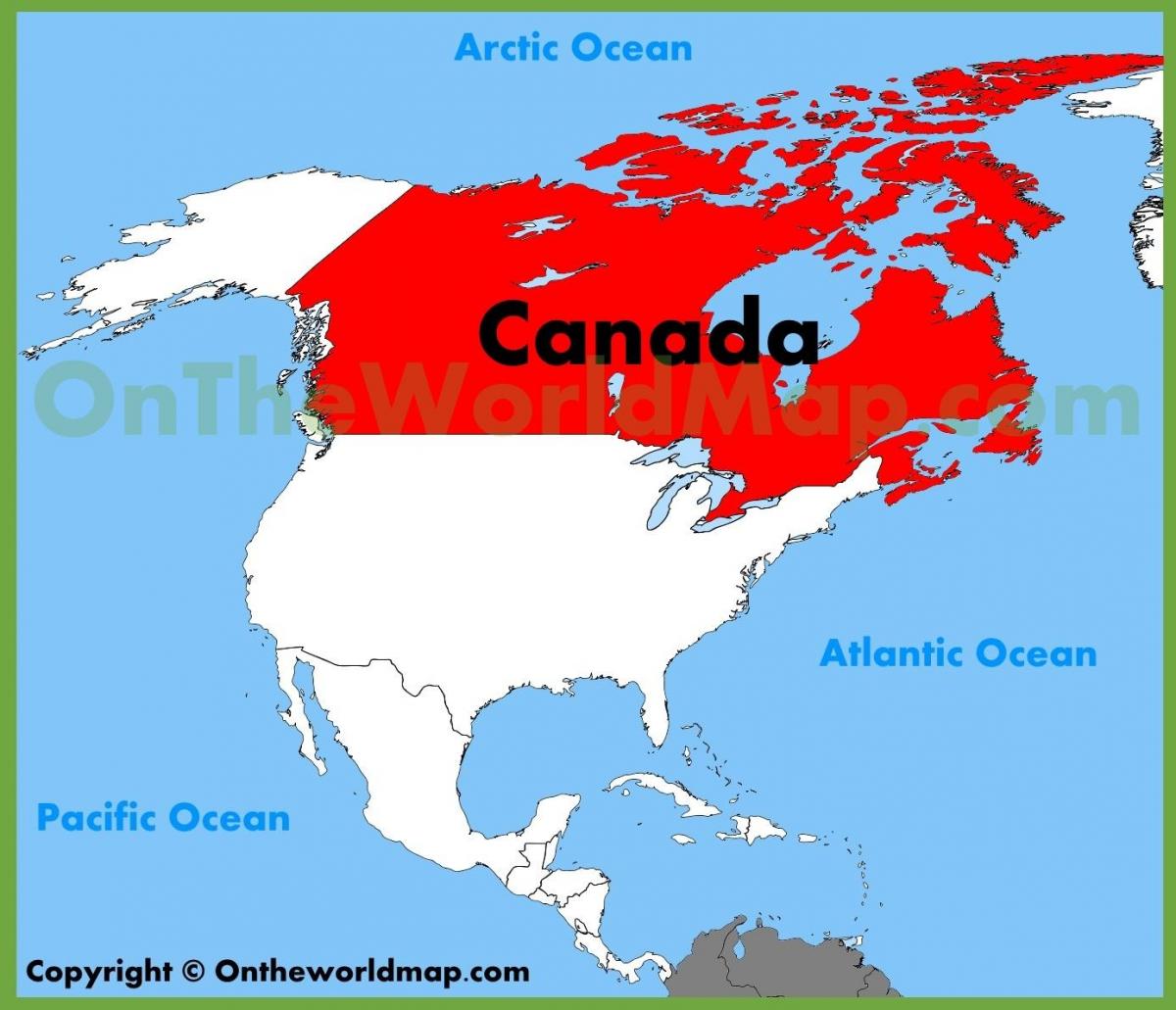 Canada carte de l'amérique du
