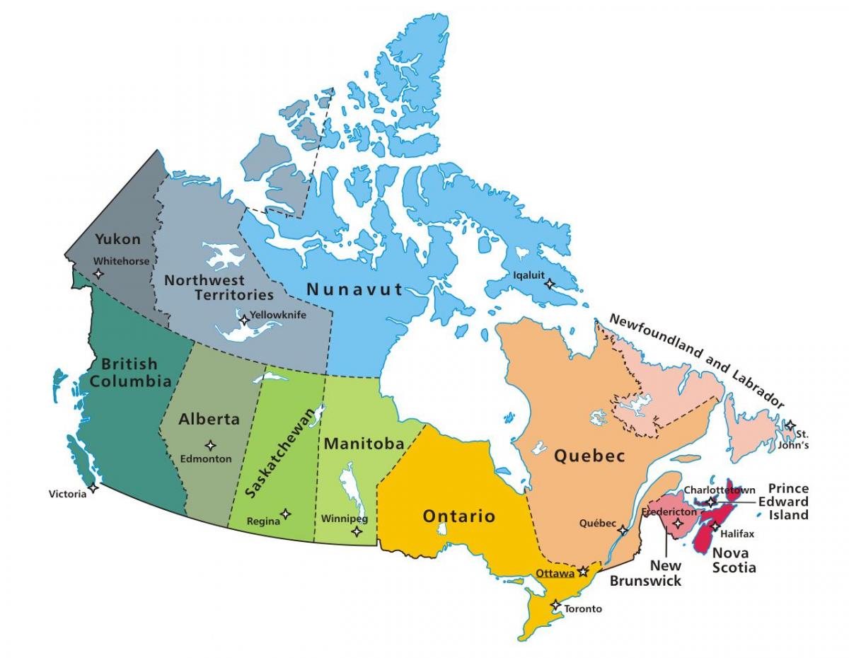 Canada les écoles de la carte