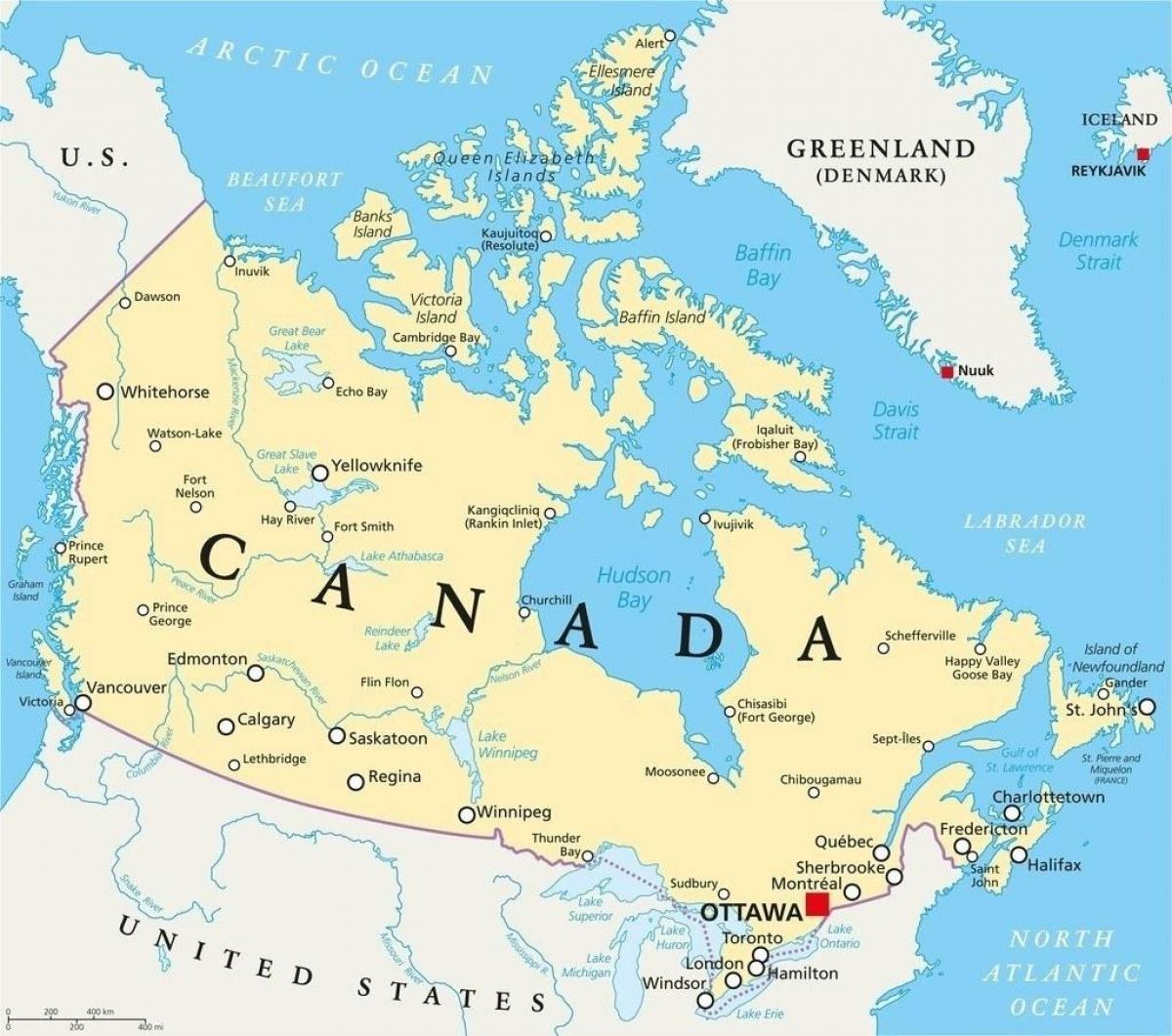 carte du Canada 1700