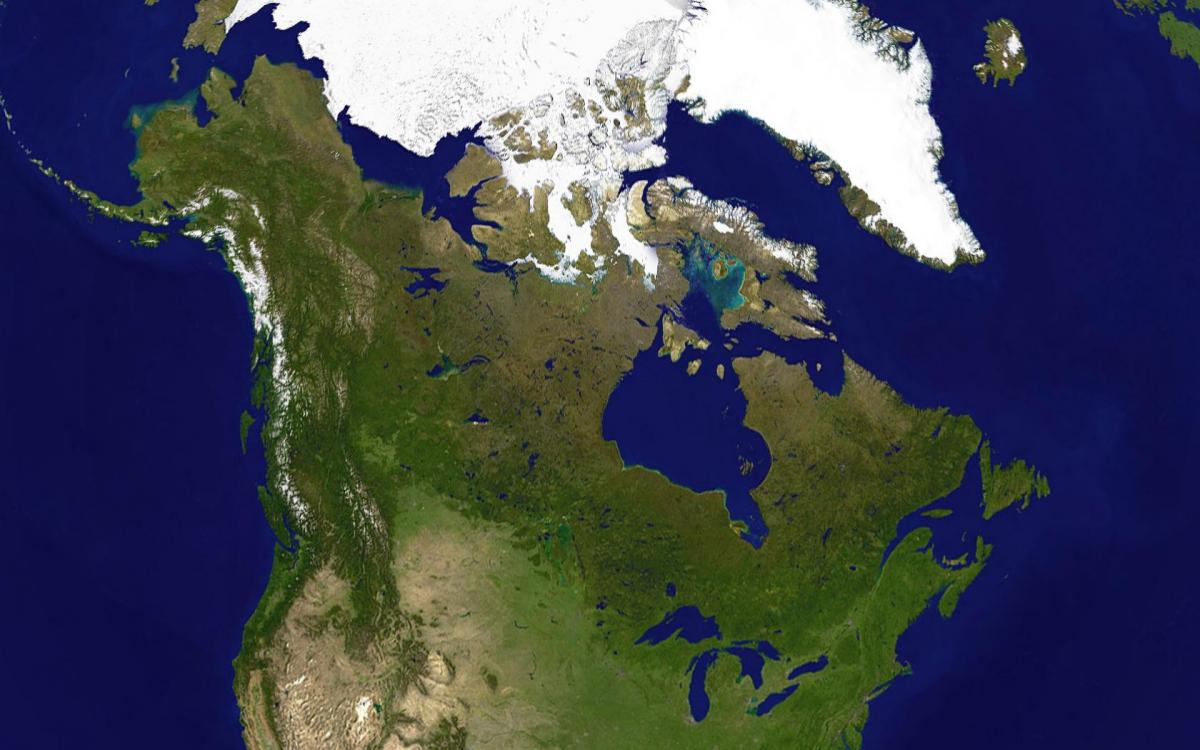 carte du Canada par satellite