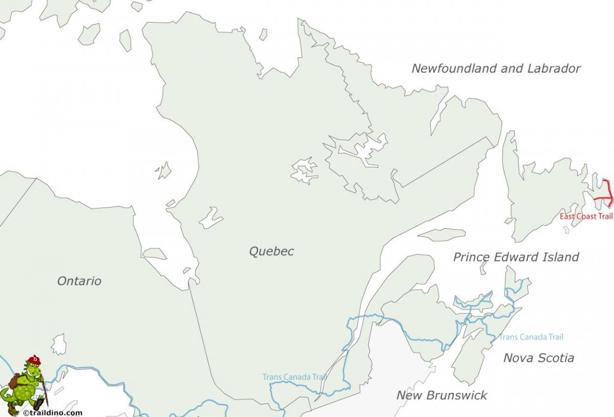 carte de la côte est et le Canada