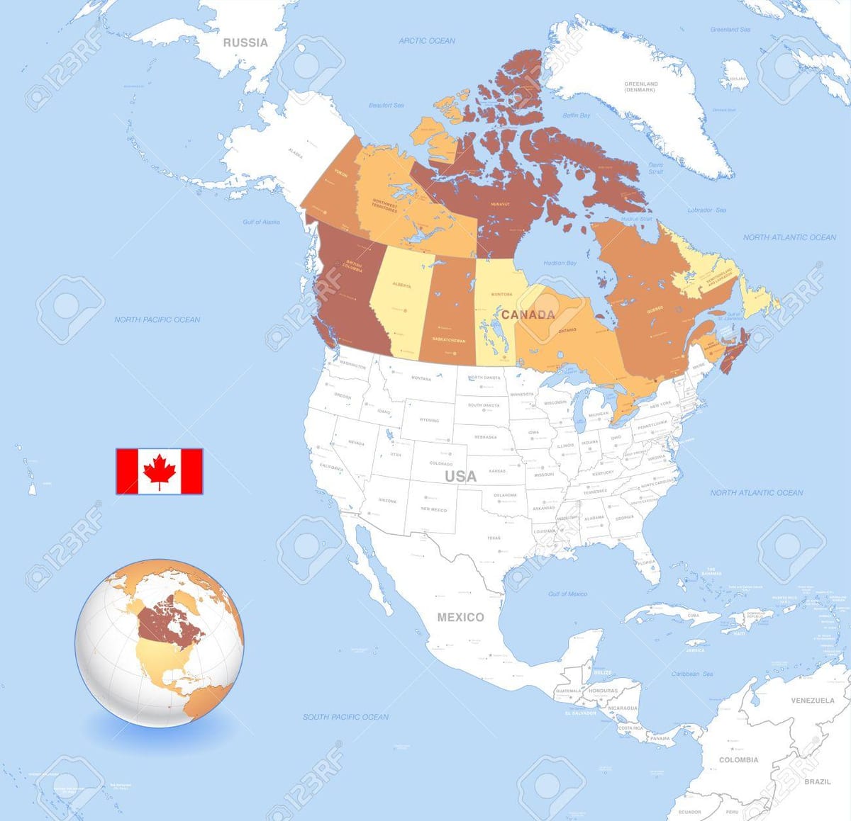 Canada monde carte