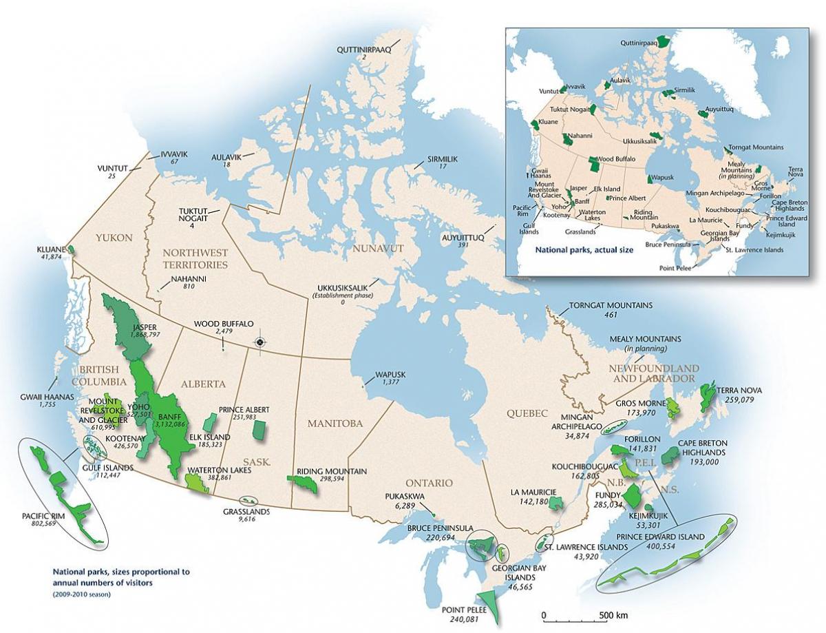 parcs Canada carte