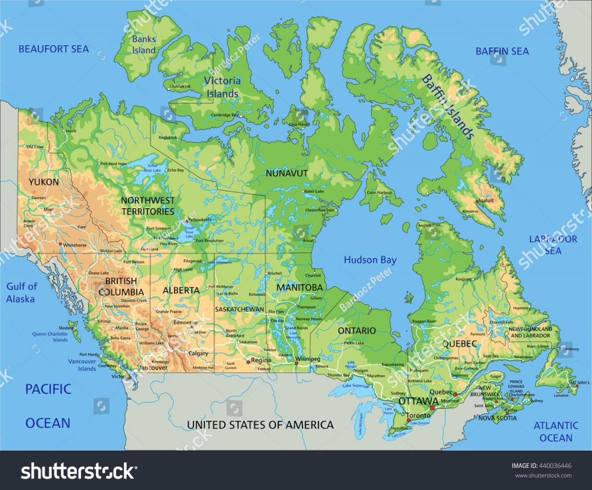 bien étiquetés une carte du Canada