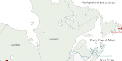 Carte de la côte est et le Canada