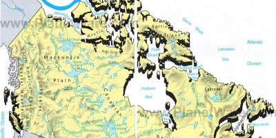 Carte du Canada et des lacs