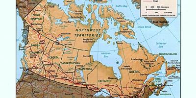 Carte du Canada reliefs