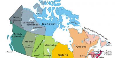 Carte du Canada montrant les provinces et les territoires