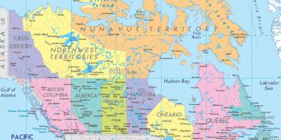 L'est du Canada carte avec les villes