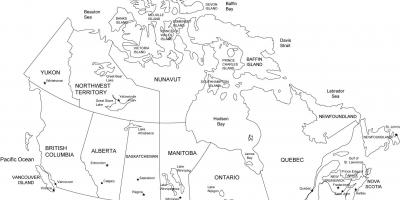Carte du Canada et les provinces et capitales