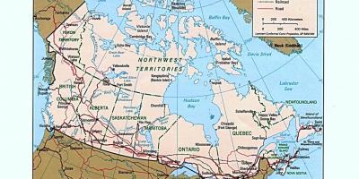 Carte de l'ouest canadien feuille de route