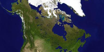 Carte du Canada par satellite