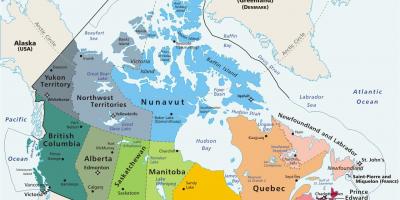 De couleur de la carte du Canada avec les provinces