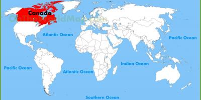 Canada emplacement dans la carte du monde