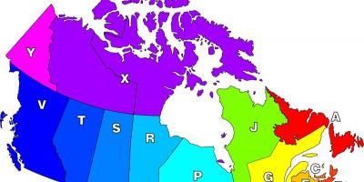 Canada code postal de la carte